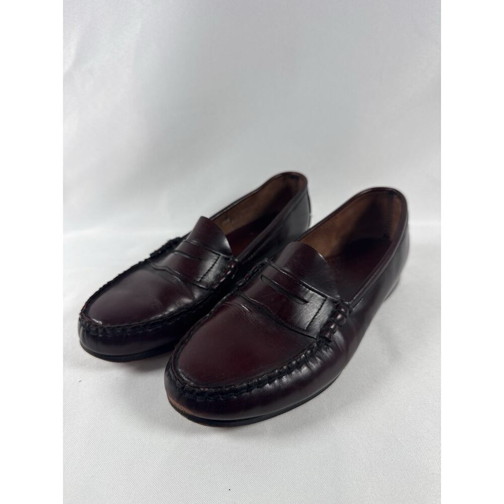 Vintage Dexter USA Burgundy Leather Penny Loafers Women 8.5N Handmade